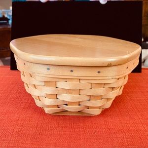 Longaberger Hexagon basket with wooden lid